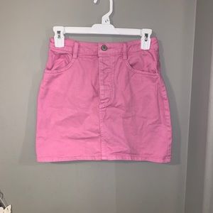 pink jean skirt